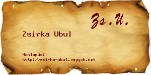 Zsirka Ubul névjegykártya